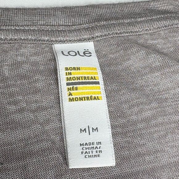 Lolë Heather Gray Lightweight Tee | Size M | Rayon-Blend Soft Scoop Neck - Picture 2 of 6